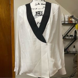 * White and black tuxedo type top